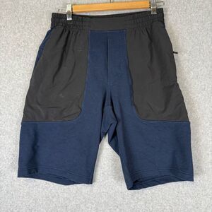 Lululemon Mens Medium City Commute Shorts Black Gray Colorblock Pockets Stretch